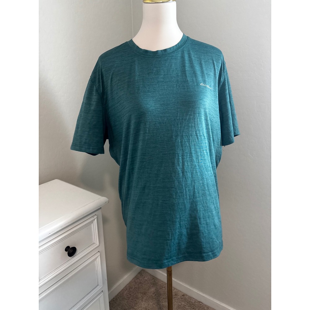 Eddie‎ Bauer Mens XL FreeDry Performance T-Shirt Teal Heather Short Sleeve Tee